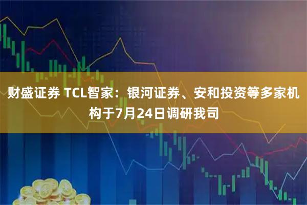 财盛证券 TCL智家：银河证券、安和投资等多家机构于7月24日调研我司